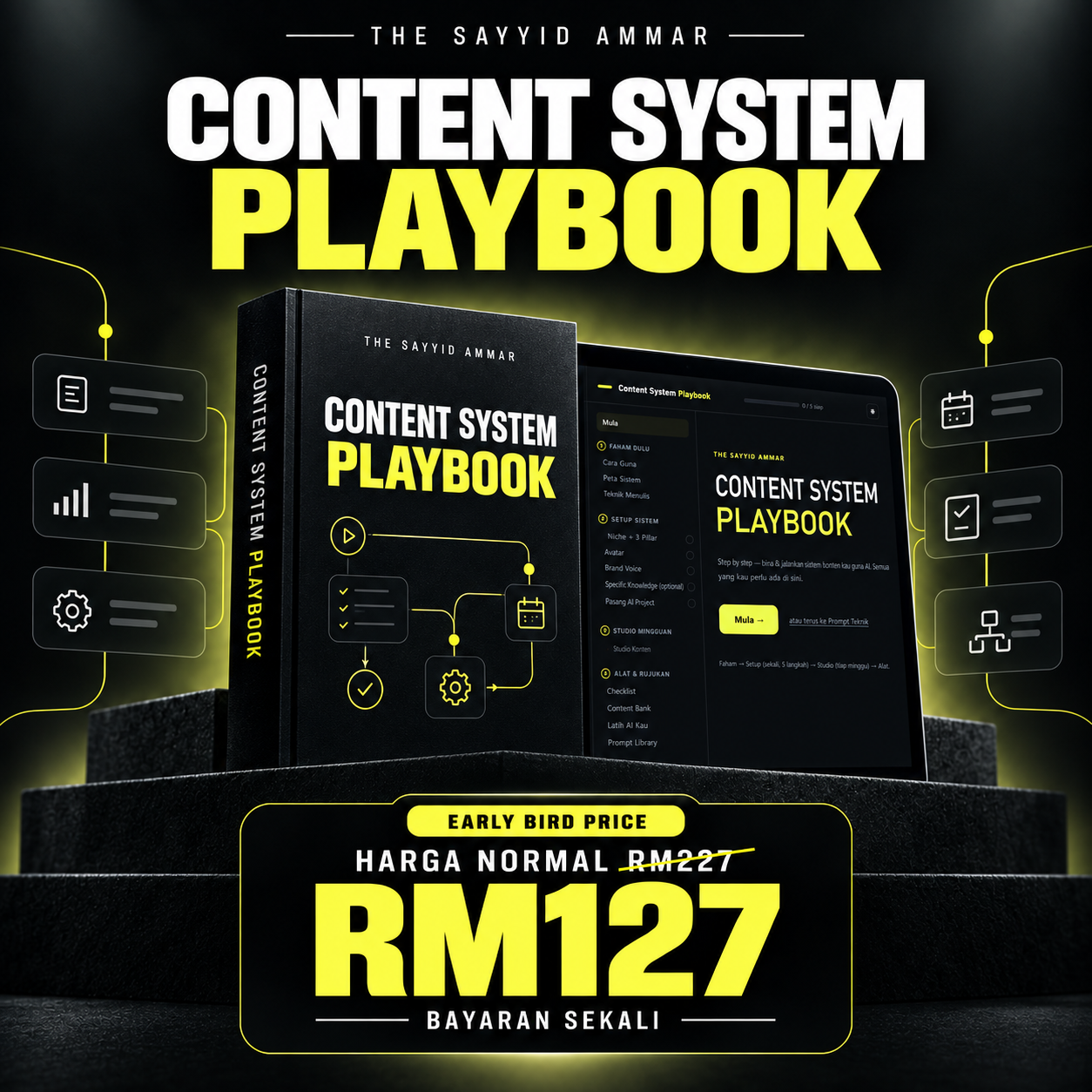 Content System Playbook harga normal RM227 dan early bird RM127